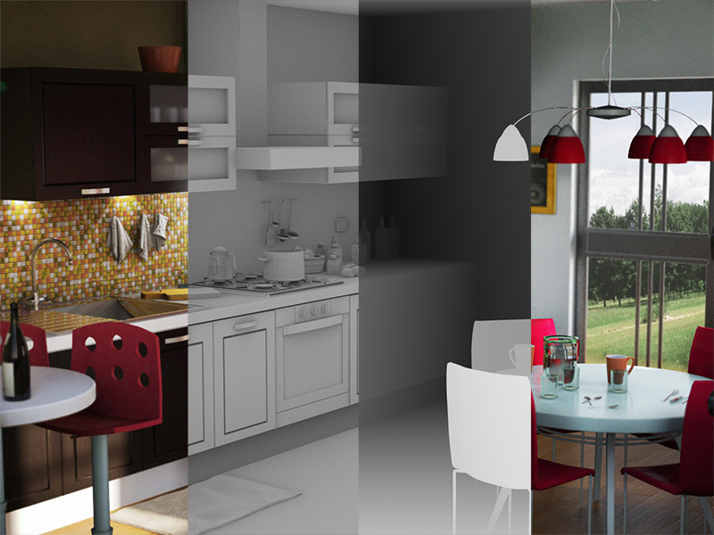 render cucina composizione